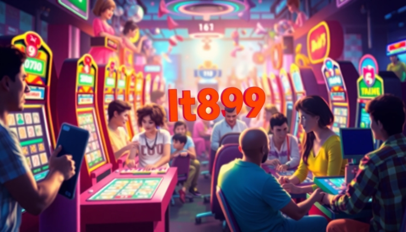 Explore the vibrant gaming world of hit789 featuring players engaged in exciting online games and lotteries.