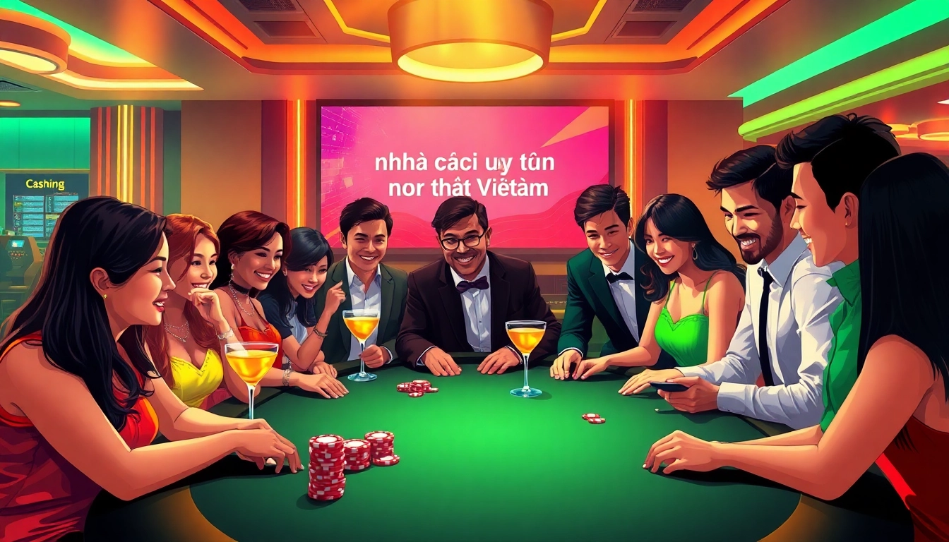 Join the thrill of chơi cá cược at nhà cái uy tín nhất Việt Nam with friends around a poker table.