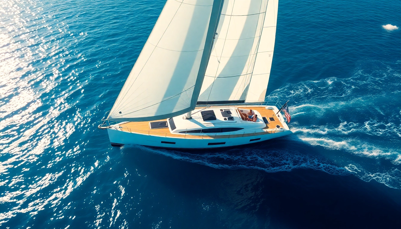 The J88 sailboat sailing effortlessly across serene waters, showcasing its speed and design.