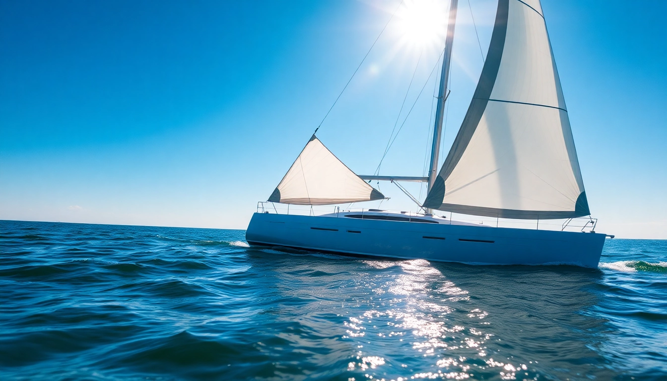 Experience the J88 sailboat gliding smoothly over tranquil waters under sunny skies, showcasing its sleek design.