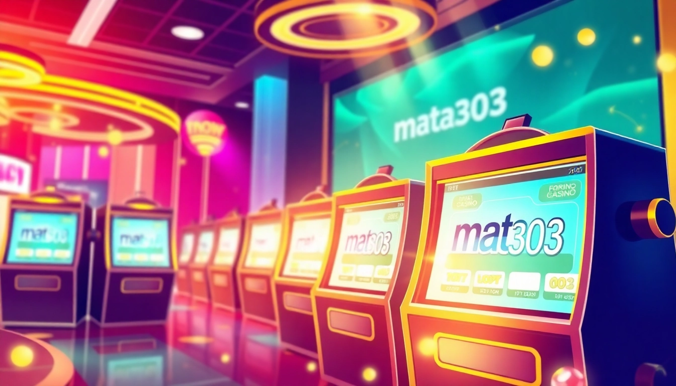 Explore the thrilling online gaming experience at mata303 with vibrant slot machines spinning in action.