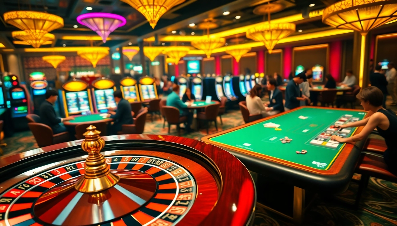 Experience the thrill of betting at https://hb88bet.biz/ with vibrant casino elements showcasing roulette and poker games.