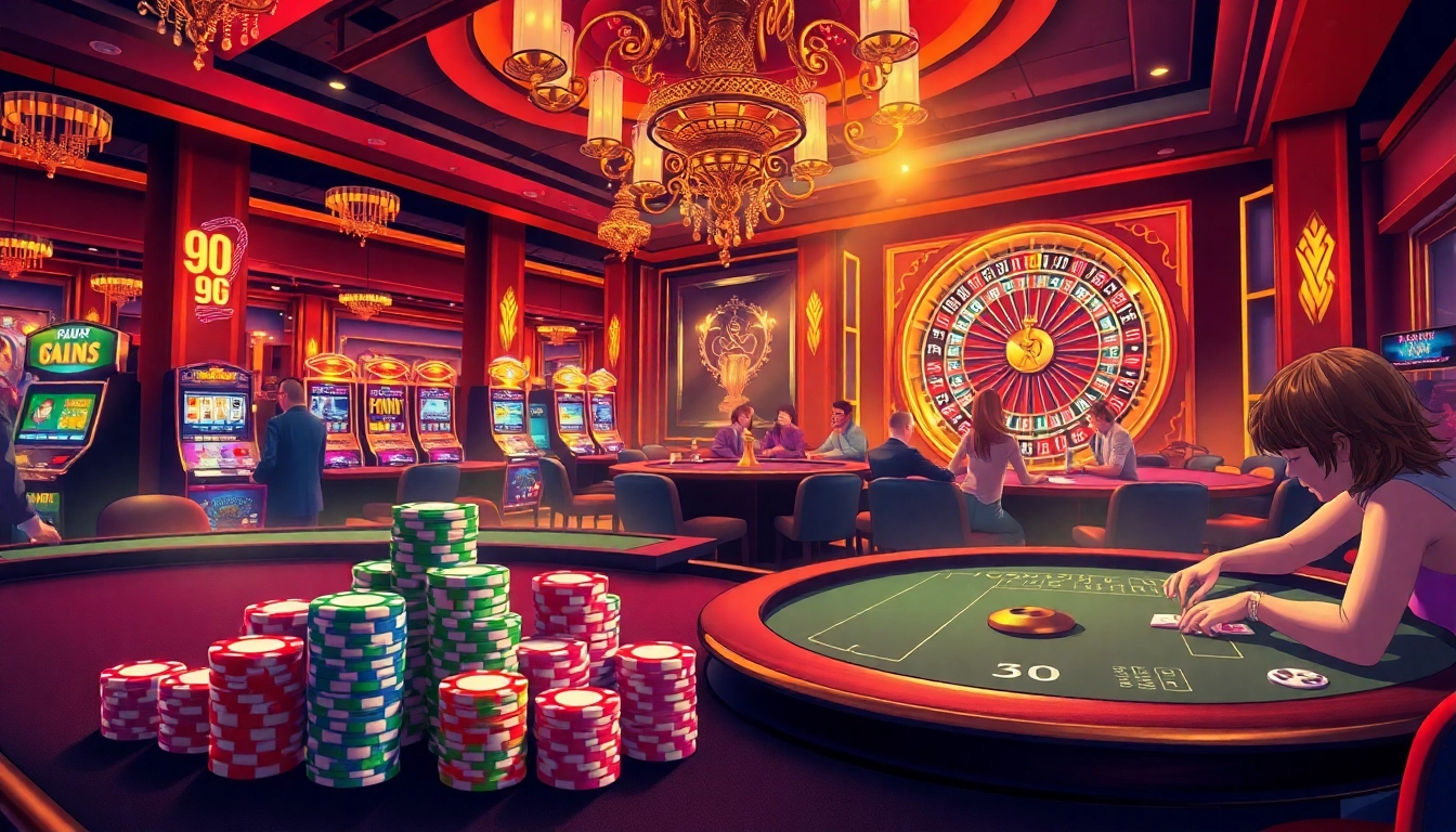Experience the excitement at https://98winning.com/ with dynamic casino games, poker chips, and engaging players at tables.