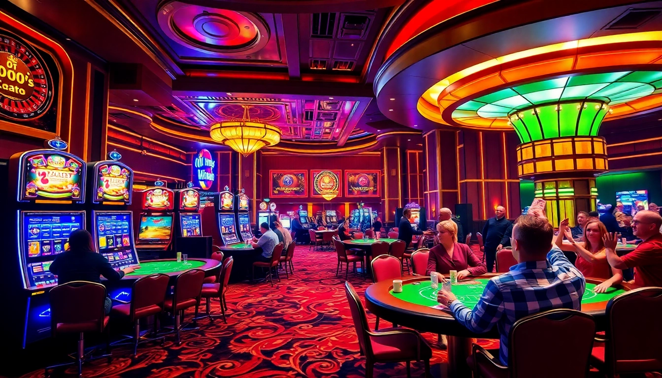 Experience the thrilling world of casino gaming at https://123bvi.org/, featuring vibrant interior scenes of players engaged at poker and blackjack tables.
