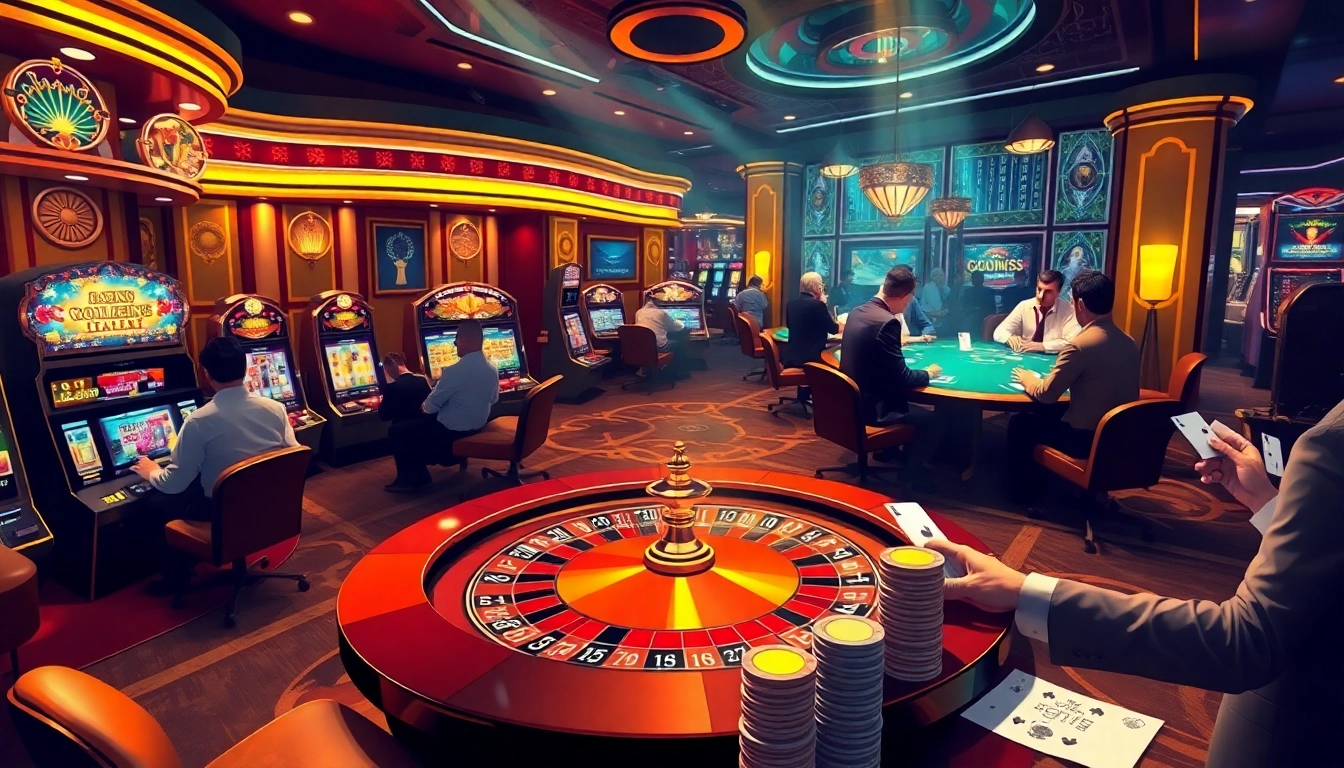 Experience the thrill of winning at the casino with tải GOAL123, featuring vibrant slot machines and poker tables.