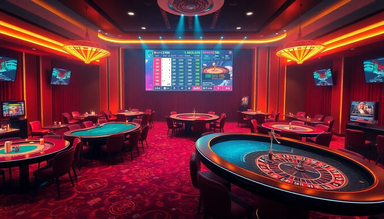 Experience the thrill of nhà cái 78win with vibrant casino tables and luxurious decor.