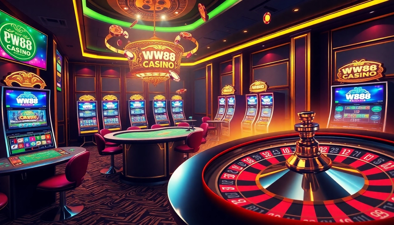 Experience the thrill of gambling at trang chủ WW88 with dynamic poker tables and spinning roulette wheels.