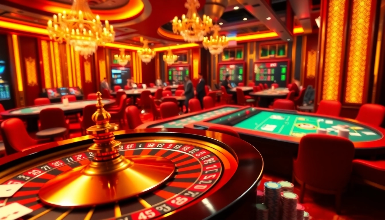 Experience the thrill of BJ88 thomo with vibrant casino tables and intense betting action.