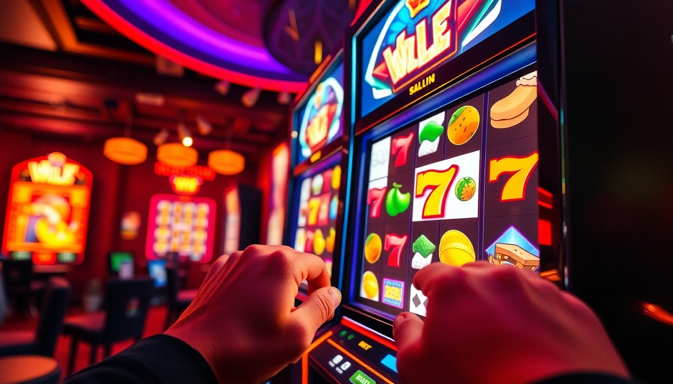 A thrilling online gaming experience showcasing a vibrant slot gacor machine with colorful symbols and coins spilling.