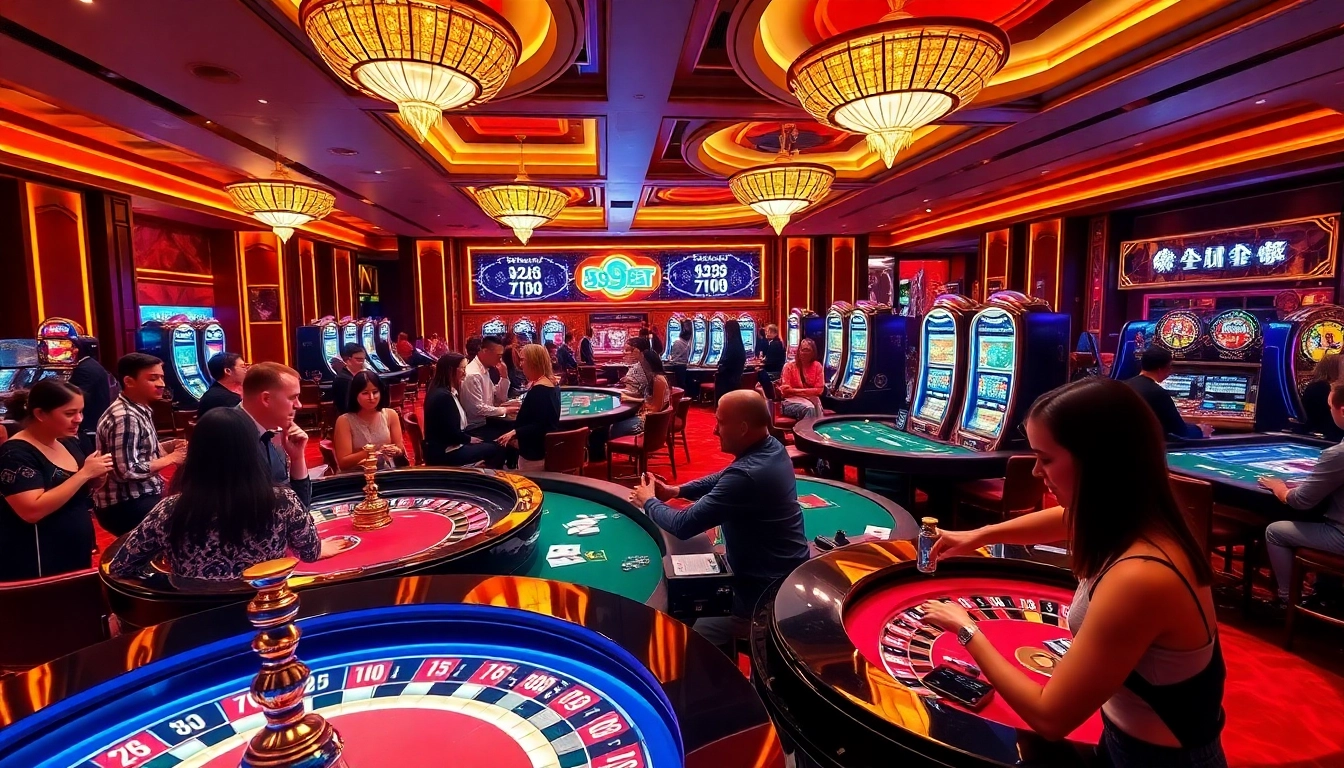 Experience the thrill of gaming at nhà cái 89BET with vibrant casino tables and lively players.