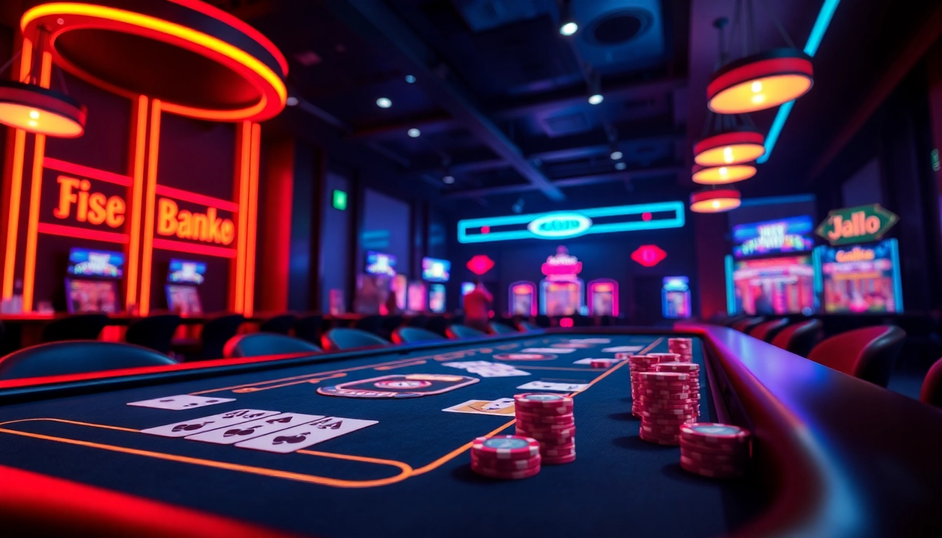Engage with QQ88BET's exciting casino experience featuring vibrant neon lights and virtual gaming elements.