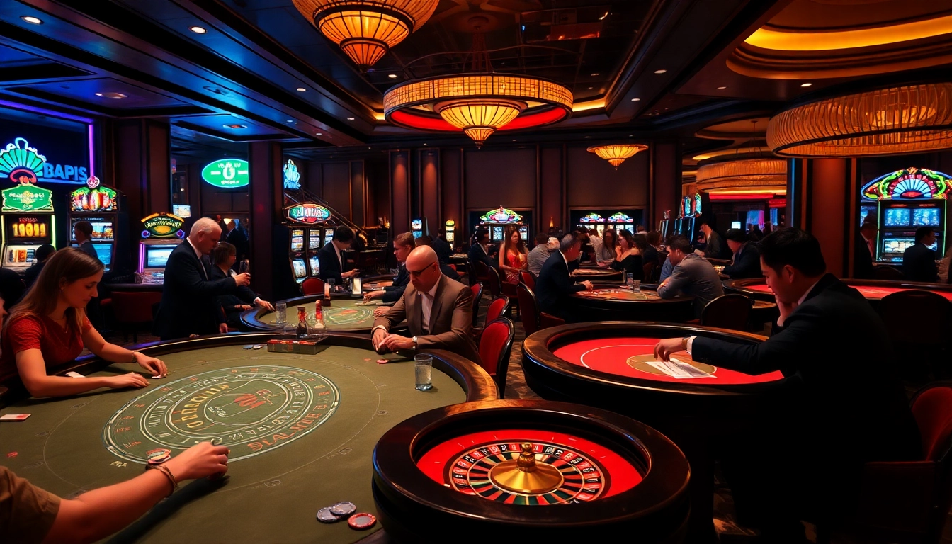 Experience the excitement of https://japanesecasino-online.com/ with players engaged in thrilling blackjack at a glamorous casino table.