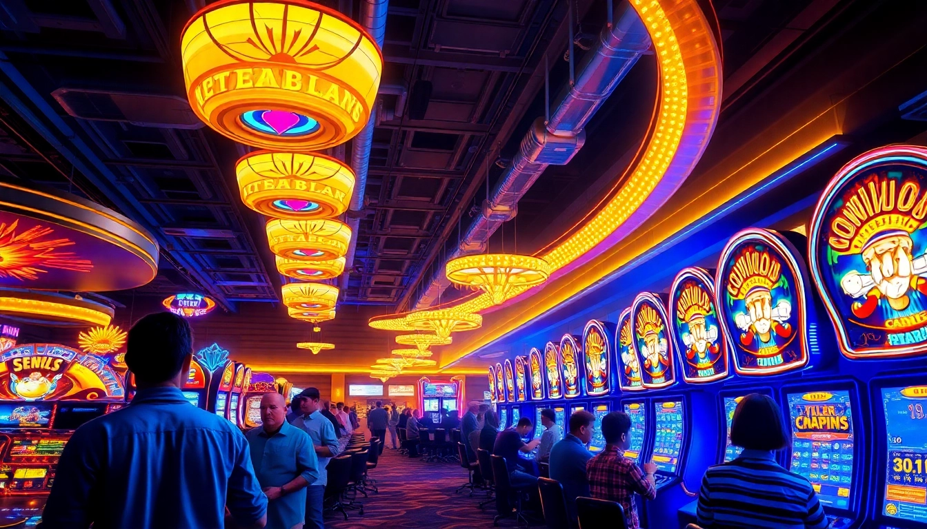 Experience the excitement of gambling at QQ88BET with vibrant casino scenes and engaging players.